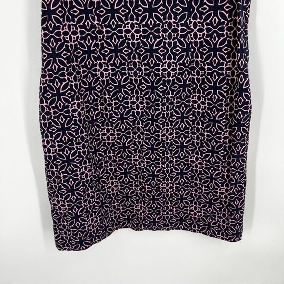 Talbots Grecian Sheath Geometric Sleeveless Pink Blue Size 14 - Picture 3 of 10